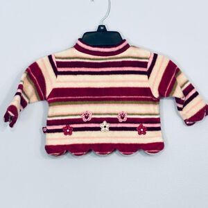 Koala Kids | Baby Girls Soft Burgundy White Fleece Pullover Top Infant